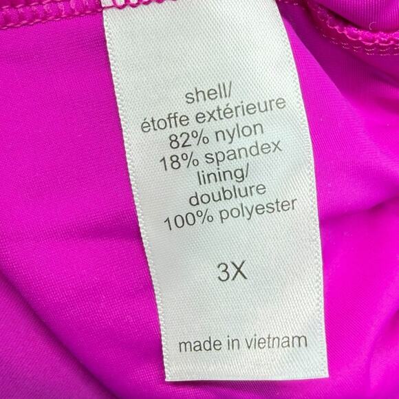 Maurices Womens 3X Fuchsia Pink Tankini Swim Top Built In Bra Tie Back - Picture 5 of 8